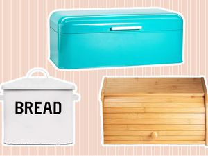 Different types of Bread Boxes on a pink background