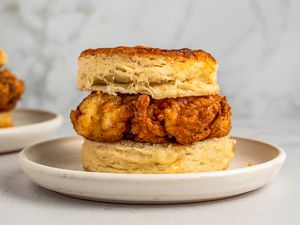 Chicken Biscuit on a plate 