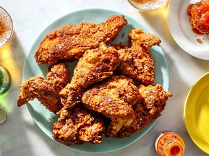 Dr. Martin Luther King Jr.'s Favorite Southern Pan-Fried Chicken on a platter