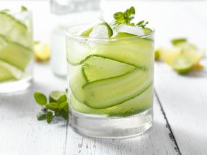 Enjoy the clean, crisp taste of a cucumber cocktail.