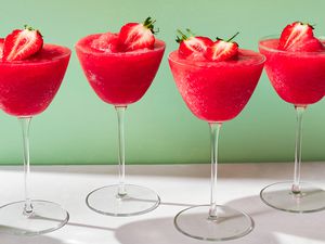 Frose garnished with strawberries