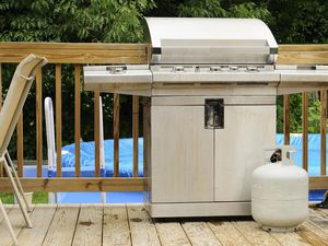 Gas grill and propane tank