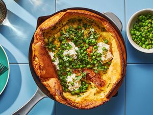 Savory Dutch Baby with Boursin and Peas