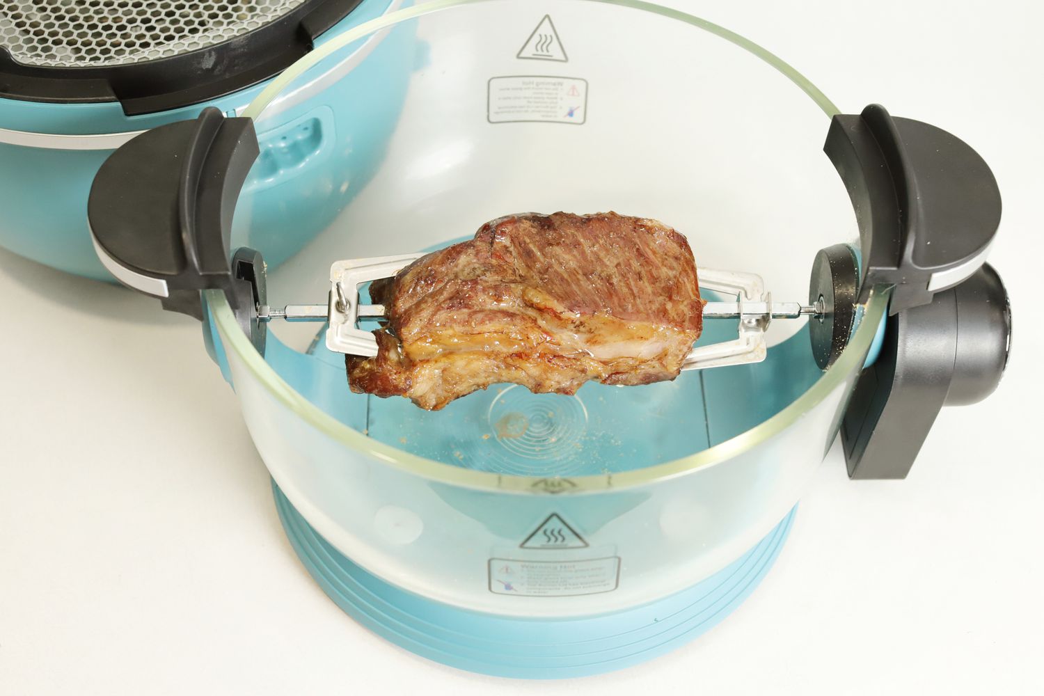 Small steak in the Fritaire Glass Bowl Air Fryer