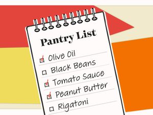 Pantry List on colorful background